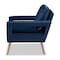 Baxton Studio Leland Glam and Luxe Navy Blue Velvet Fabric and Gold Finished Armchair 182-11446-Zoro - alternate 9